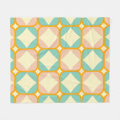 Nahtloses Retro-Muster mit abgerundeten Quadraten Fleecedecke (Vorderseite (Horizontal))