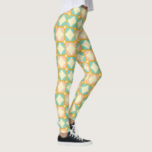 Nahtloses Retro-Muster mit abgerundeten Quadraten Leggings