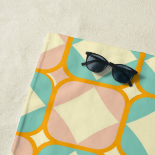 Nahtloses Retro-Muster mit abgerundeten Quadraten Strandtuch