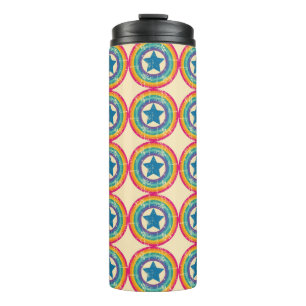 Nahtloses Retro-Muster. Textur mit Kreise und s Thermosbecher