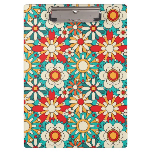 Nahtloses Retro-Muster. Vintages Dekorativ Klemmbrett (Vorderseite)