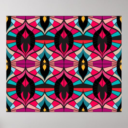 Nahtloses Retromuster im Stil der 60er Jahre Poster (Vorne)