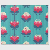 nahtloses Retromuster mit Blume Geschenkpapier (Flach)