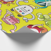 nahtloses Robotermuster Geschenkpapier (Ecke)