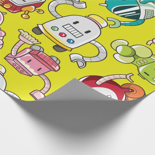 nahtloses Robotermuster Geschenkpapier (Ecke)