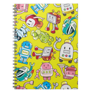 nahtloses Robotermuster Notizblock