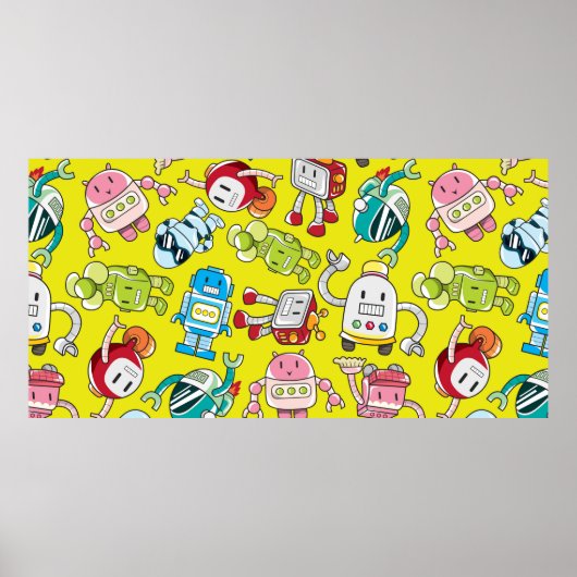 nahtloses Robotermuster Poster (Vorne)