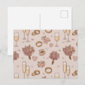 Nahtloses romantisches Hochzeitmuster Postkarte (Vorne/Hinten)