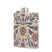 Nahtloses rosa und blaues Blumenmuster Flachmann (Links)