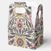Nahtloses rosa und blaues Blumenmuster Geschenkschachtel (Geöffnet)