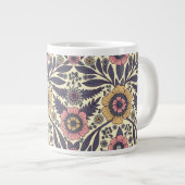 Nahtloses rosa und blaues Blumenmuster Jumbo-Tasse (Vorderseite Rechts)