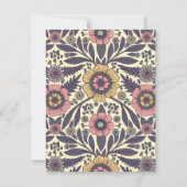 Nahtloses rosa und blaues Blumenmuster Mitteilungskarte (Rückseite)