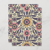 Nahtloses rosa und blaues Blumenmuster Mitteilungskarte (Vorne/Hinten)
