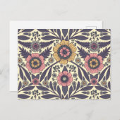 Nahtloses rosa und blaues Blumenmuster Postkarte (Vorne/Hinten)