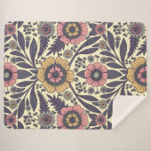 Nahtloses rosa und blaues Blumenmuster Sherpadecke (Vorderseite (Horizontal))