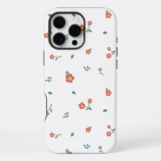 Nahtloses rotes Blumen-Ditsy-Muster Transparent  iPhone Hülle (Rückseite)
