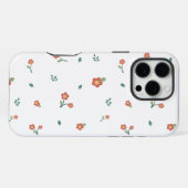 Nahtloses rotes Blumen-Ditsy-Muster Transparent  iPhone Hülle (Rückseite (Horizontal))