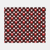 Nahtloses rotes Herz Muster Hintergrund Fleecedecke (Vorderseite (Horizontal))