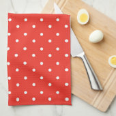 Nahtloses rotes Hintergrund-Polka-Dot-Muster Geschirrtuch (Viertel Falte)