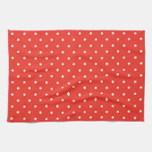 Nahtloses rotes Hintergrund-Polka-Dot-Muster Geschirrtuch (Horizontal)