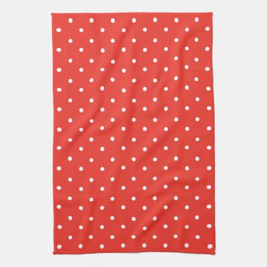 Nahtloses rotes Hintergrund-Polka-Dot-Muster Geschirrtuch (Vertikal)