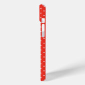 Nahtloses rotes Hintergrund-Polka-Punkt-Muster Case-Mate iPhone Hülle (Rückseite / Links)
