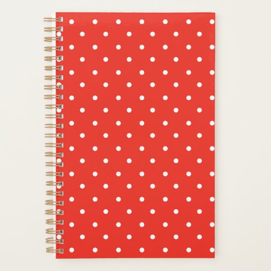 Nahtloses rotes Hintergrund-Polka-Punkt-Muster Planer (Vorderseite)