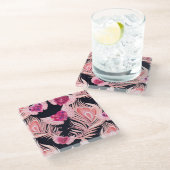 Nahtloses, sanftes Watercolor-Muster Glasuntersetzer (Schrägansicht)