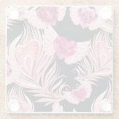 Nahtloses, sanftes Watercolor-Muster Glasuntersetzer (Rückseite)