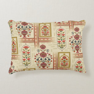 Nahtloses schönes Mughal-Blume-Motiv mit Pattern Dekokissen