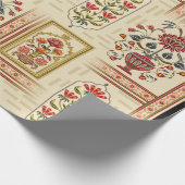 Nahtloses schönes Mughal-Blume-Motiv mit Pattern Geschenkpapier (Ecke)