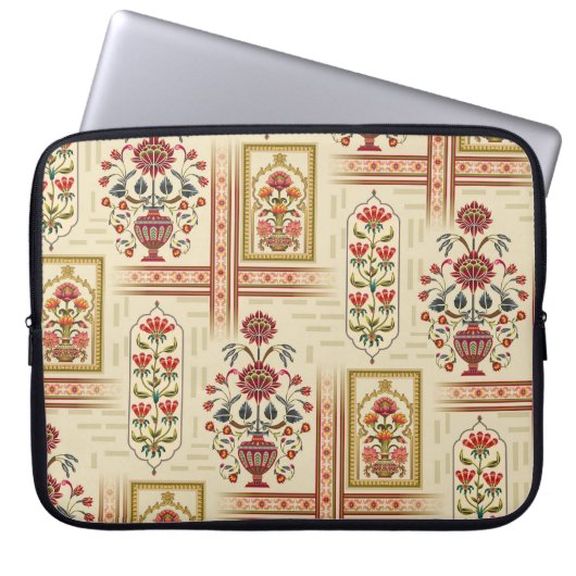 Nahtloses schönes Mughal-Blume-Motiv mit Pattern Laptopschutzhülle (Vorderseite)