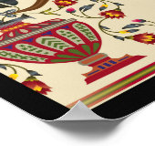 Nahtloses schönes Mughal-Blume-Motiv mit Pattern Poster (Ecke)