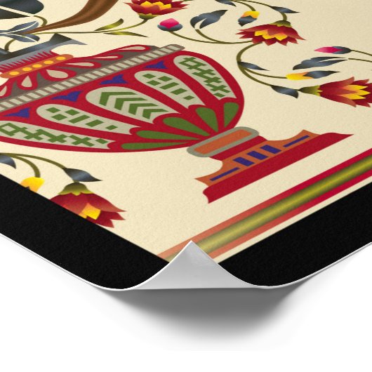 Nahtloses schönes Mughal-Blume-Motiv mit Pattern Poster (Ecke)