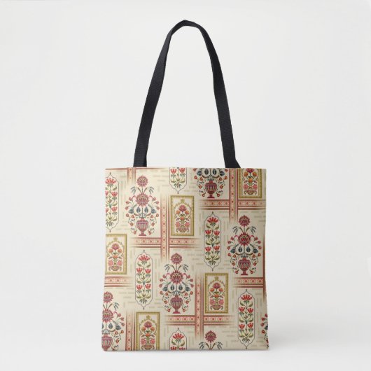 Nahtloses schönes Mughal-Blume-Motiv mit Pattern Tasche (Vorderseite)