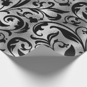 Nahtloses Schwarz und Silver Basic Patten-22 Geschenkpapier (Ecke)