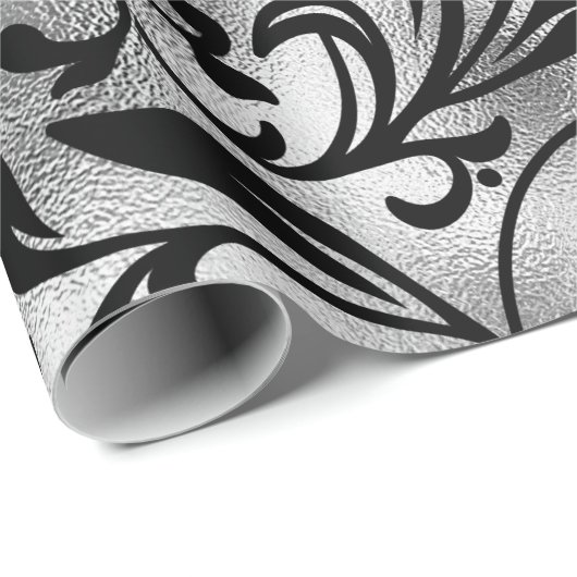 Nahtloses Schwarz und Silver Basic Patten-22 Geschenkpapier (Rolleneckpunkt)