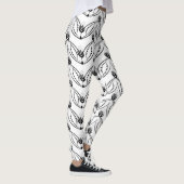 Nahtloses Schwarz-Weiß-Muster Leggings (Rechts)