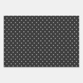 Nahtloses Schwarz-Weiß-Polka-Punkt-Muster  Geschenkpapier Set (Vorderseite 3)