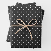 Nahtloses Schwarz-Weiß-Polka-Punkt-Muster  Geschenkpapier Set (Beispiel)