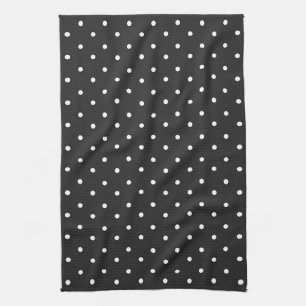 Nahtloses Schwarz-Weiß-Polka-Punkt-Muster Geschirrtuch