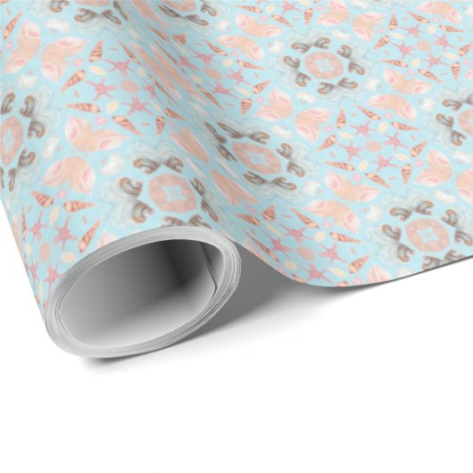 Nahtloses Seashell-Muster Geschenkpapier (Rolleneckpunkt)