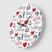 Nahtloses Seemuster Große Wanduhr (Winkel)