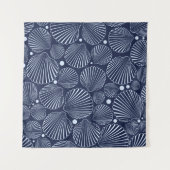 Nahtloses Seemuster mit blauen Muscheln. Sommer Wandteppich (Vorderseite (Horizontal))