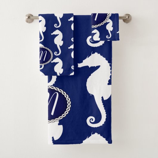 Nahtloses Seepferd Muster Badhandtuch Set (Insitu)