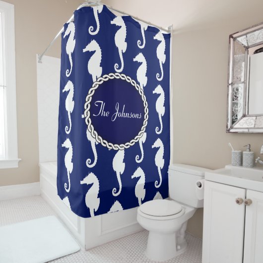 Nahtloses Seepferd Muster Duschvorhang (Beispiel)