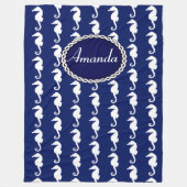 Nahtloses Seepferd Muster Fleecedecke (Vorderseite)