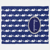 Nahtloses Seepferd Muster Fleecedecke (Vorderseite (Horizontal))
