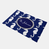 Nahtloses Seepferd Muster Fußmatte (Schrägansicht)