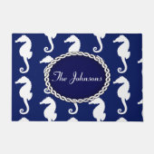 Nahtloses Seepferd Muster Fußmatte (Vorderseite)